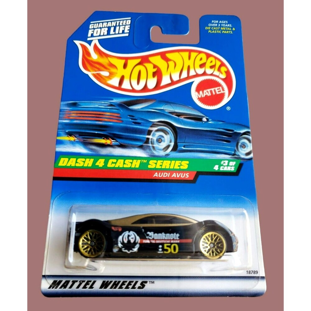 VTG 1998 Hot Wheels AUDI AVUS QUATTRO #723 DASH FOR CASH SERIES 3/4 1:64 GOLD LW